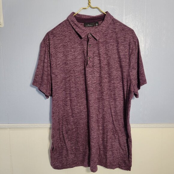 Marc Anthony XXL Heathered Purple Classic Shortsleeve Collared Button Polo Shirt - Picture 1 of 7